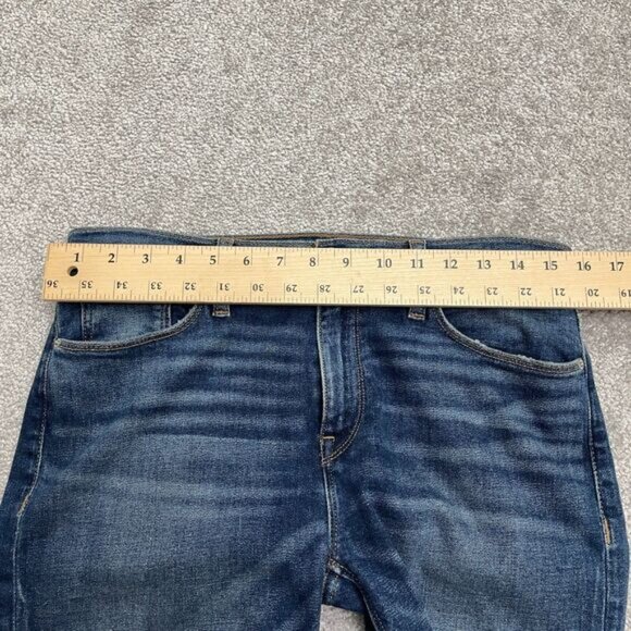 Hudson Nico Straight Denim Jeans Women 28 Blue Ankle Slit Stretch Mid Rise 31x28 - Picture 9 of 13